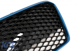 Grille Calandre pour Audi R8 42 1ère génération Facelift 13-15 RS Look Noir Brillant Bleu-image-6096205