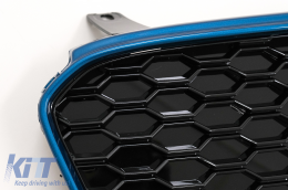 Grille Calandre pour Audi R8 42 1ère génération Facelift 13-15 RS Look Noir Brillant Bleu-image-6096207