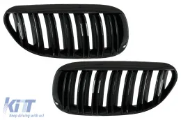 image-40-Grille Calandre pour BMW Série 6 E63 E64 04-10 M Look Double rayure Noir brillant