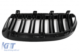 Grille Calandre pour BMW Série 6 E63 E64 04-10 M Look Double rayure Noir brillant-image-6079059
