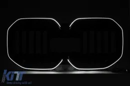Grille Calandre pour BMW Série 7 G70 2022- +éclairage LED Noir Brillant-image-6260217
