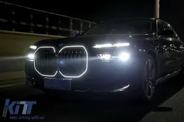 Grille Calandre pour BMW Série 7 G70 2022- +éclairage LED Noir Brillant-image-6260353