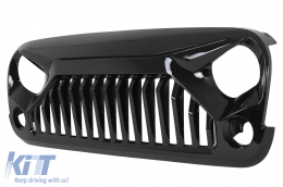Grille Calandre pour JEEP Wrangler Rubicon JK 2007-2017 Angry Vader Design Noir-image-6000304