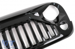 Grille Calandre pour JEEP Wrangler Rubicon JK 2007-2017 Angry Vader Design Noir-image-6000306