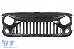 Grille Calandre pour JEEP Wrangler Rubicon JK 2007-2017 Angry Vader Design Noir-image-6102460