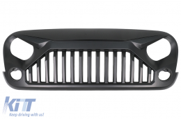 image-9-Grille Calandre pour Jeep Wrangler Rubicon JK 07-17 Angry Look Noir Grille
