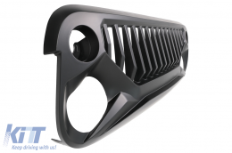 Grille Calandre pour Jeep Wrangler Rubicon JK 07-17 Angry Look Noir Grille-image-6022360