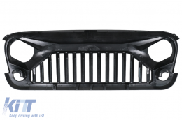 Grille Calandre pour Jeep Wrangler Rubicon JK 07-17 Angry Look Noir Grille-image-6022362