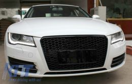 Grille Calandre Sans Emblème pour Audi A7 4G Pre-Facelift 2010-2014 RS7 Design-image-6082199