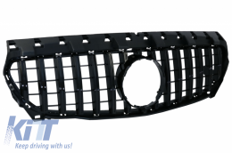 Grille Centrale pour Mercedes CLA C117 X117 W117 13-18 CLA45 GT-R Look Tout Noir-image-6042777