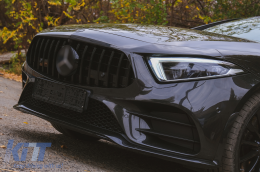 Grille centrale pour Mercedes Classe CLS C257 2018+ GTR Look Noir brillant-image-6098170