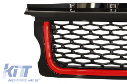 Grille Centrale Prises d'Air pour Sport 05-08 L320 Autobiographi Look Noir Rouge-image-6020585