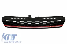 image-18-Grille Centrale sans Badges pour VW Golf 7.5 Facelift 17+ GTI Look Chrome Rouge
