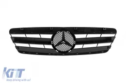 Grille chromé/noir adapté pour Mercedes C-Class W203 2000-2007-image-6132389