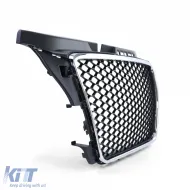 Grille de radiateur en nid d'abeille sans emblème en chrome noir mat adapté pour Audi A3 8P 08-13-image-6201119
