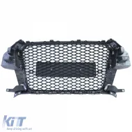 Grille de radiateur sport en nid d'abeille noir brillant adapté pour Audi Q3 8U pré-restylé 11-15-image-6206513