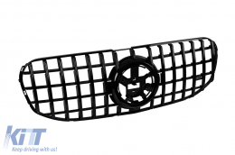 Grille de type GT laqué noir adapté pour Mercedes GLS X167 2020-2023 avec ouverture pour caméra-image-6145889