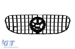 Grille de type GT laqué noir adapté pour Mercedes GLS X167 2020-2023 avec ouverture pour caméra-image-6145890