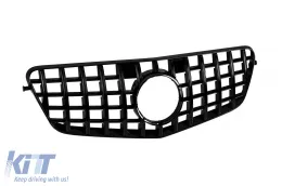 Grille de type GT laqué noir adapté pour Mercedes E-Class W212 2009-2013 sans ouverture pour caméra-image-6145963