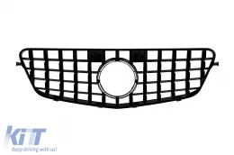 Grille de type GT laqué noir adapté pour Mercedes E-Class W212 2009-2013 sans ouverture pour caméra-image-6145964