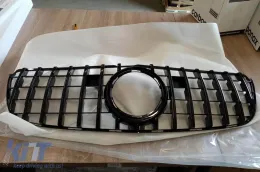 Grille de type GT laqué noir adapté pour Mercedes GLS X166 2016-2019 avec ouverture pour caméra - clip défectueux (collé)-image-6151269