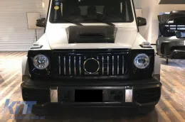 Grille design GTR chromée/noire adaptée pour Mercedes G-Class W463 1990-2018-image-6145575