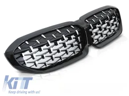 GRILLE DIAMOND GLOSSY BLACK fits BMW G20/G21 19-22-image-6269913