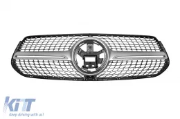 image-54-Grille en diamant chromé/argent adapté pour Mercedes GLE W167, GLE coupe C167 après 2019-2023 avec trou pour caméra, adapté pour le modèle équipé d'un pare-chocs avant A Design