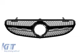 image-63-Grille en diamant chromé/noir adapté pour Mercedes GLC X253 2020-2022 pour le modèle équipé d'un pare-chocs avant standard