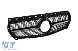 Grille en diamant chromé/noir adapté pour Mercedes CLA C117 2013-2018 sans ouverture pour caméra-image-6236968