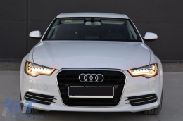 Grille inférieure de pare-chocs Housses Grilles latérales pour Audi A6 C7 4G 2012-2015 Sans ACC-image-6070209