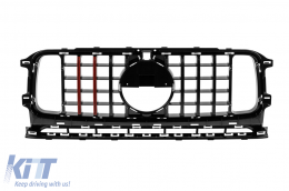 Grille laquée noire type Brabus adaptée pour Mercedes G-Class W464 2018-2024-image-6138667