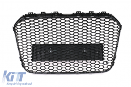 Grille nid d'abeille Calandre pour Audi A6 C7 4G 2011-2014 Noir Sans badge-image-6108596