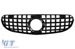 Grille pour Mercedes GLC X253 C253 Facelift 20+ GTR Panamericana Look Tout noir-image-6090361