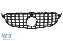 image-50-Grille pour Mercedes W205 S205 A205 C205 Facelift 03.2018-2020 avec Caméra Noir