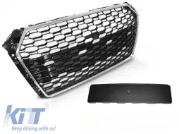 image-43-GRILLE SPORT CHROME BLACK fit AUDI A4 B9 15-19