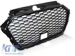 GRILLE SPORT GLOSSY BLACK fits AUDI A3 (8V) 17-20-image-6268056