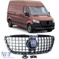 image-35-Grille sport noir brillant chrome adapté pour Mercedes Sprinter W907 910 à partir de 18