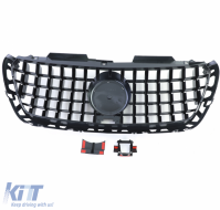 Grille sport noir brillant chrome adapté pour Mercedes Sprinter W907 910 à partir de 18-image-6201307