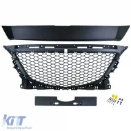 Grille sport sans emblème en design en nid d'abeille noir, adaptée pour Mazda 3 BM 2013-2017-image-6196002