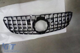 Grille style GT chrome/noir adapté pour Mercedes GLS X166 2016-2019 avec ouverture pour caméra - support cassé sur le côté droit-image-6151326