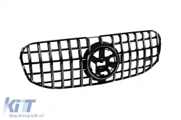 Grille style GT chromé/noir adapté pour Mercedes GLS X167 2020-2023 avec ouverture pour caméra-image-6145881