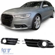 Grille trims bumper chrome for Audi A6 C7 4G 10-14 without S-Line