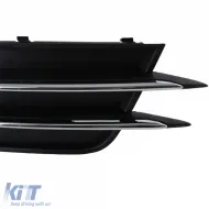 Grille trims bumper chrome for Audi A6 C7 4G 10-14 without S-Line-image-6326510