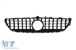 Grille type GT chromé/noir adapté pour Mercedes CLS C218 2015-2018 avec ouverture pour caméra-image-6145697