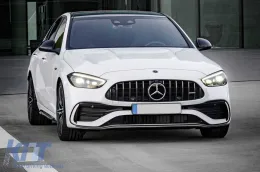 Grille type GT laqué noir adapté pour Mercedes Classe C W206 berline, S206 break après 2021, adapté pour le pare-chocs du pack sportif A Design-image-6146243