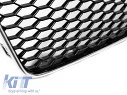 Grille type RS chromé/noir adapté pour Audi A5 2011-2016 pour pare-chocs standard ou S-line-image-6145519