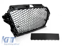 Grille type RS laqué noir adapté pour Audi A3 2012-2016-image-6145504