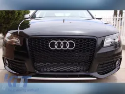 Grille type RS laqué noir adapté pour Audi A4 B8 berline, break 2008-2011-image-6145478
