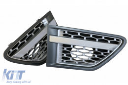 Grille Évents latéraux pour Rover Sport Facelift 09-13 L320 Autobiography Look Argent-image-6083935